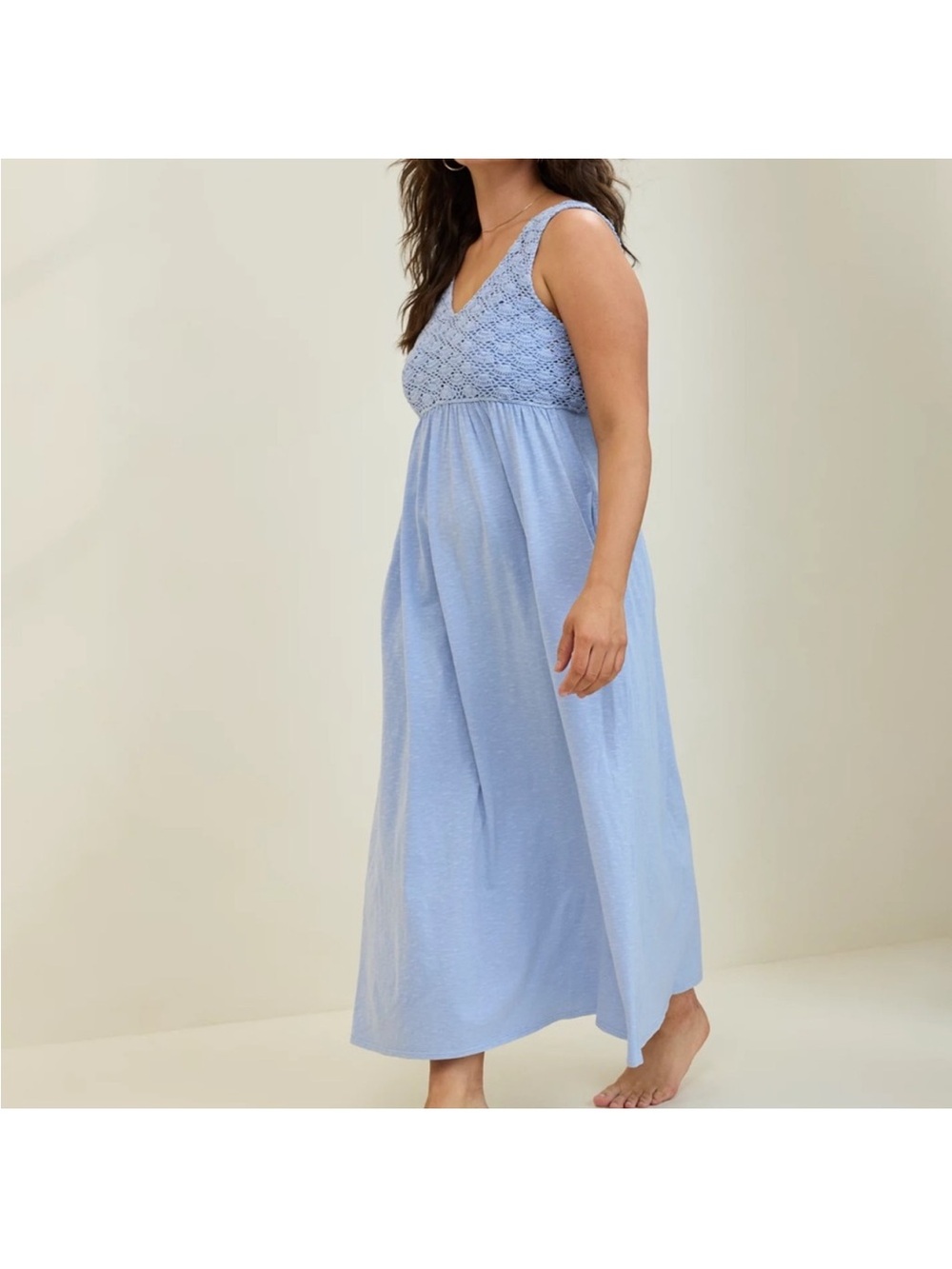 Aerie crochet maxi dress in ocean sky